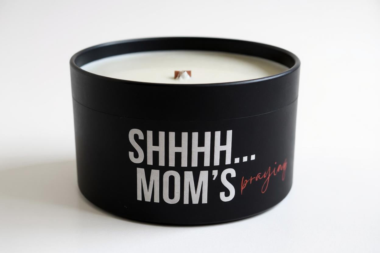 Shhhhhh Moms Praying Large Black Tin