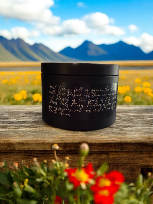 Hail Mary Large Black Tin