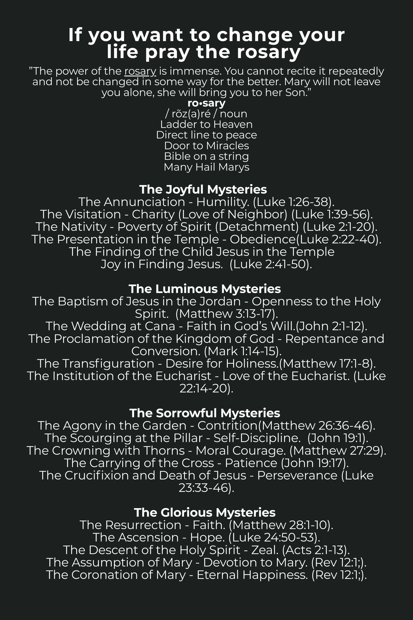 May the Rosary never fall from your hands