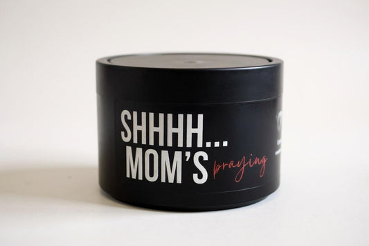 Shhhhhh Moms Praying Large Black Tin